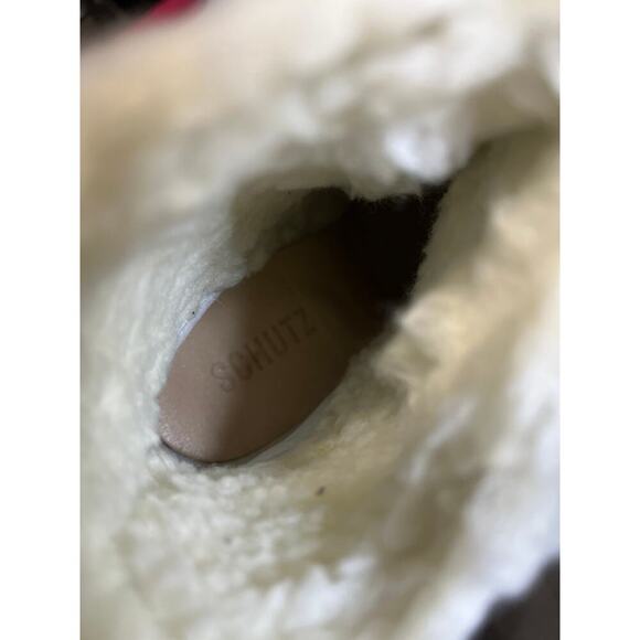 Schutz Womens Lace Up Block Heel boot Egg Shell Size 9B - Picture 10 of 13